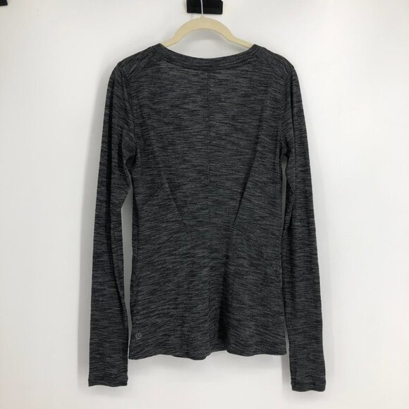 Lululemon Heathered Black  &go Everywhere Long Sleeve Shirt size ~4 - Picture 4 of 16